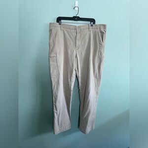 LL Bean Men's Tan Winter Fleece Lined Cargo Pants Sz 40x32